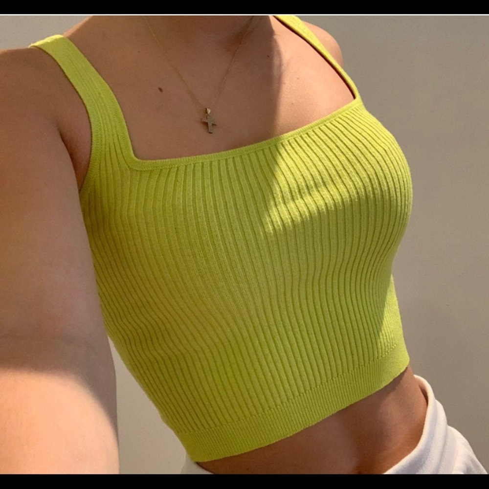 neon yellow cute tank